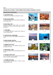 English Worksheet: 10 Most AMAZING Natural Wonders Of the World