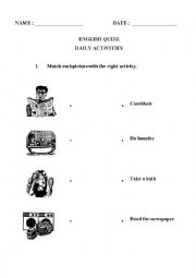 English Worksheet: Actions English Quizz