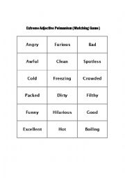 Extreme Adjective Pelmanism (Matching Game)