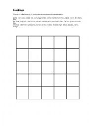 English Worksheet: Food Bingo