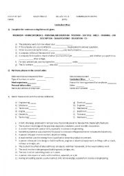 English Worksheet: CV