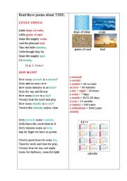 English Worksheet: TIME (4 poems)