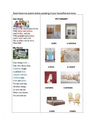 English Worksheet: HOUSE AND HOME (2 poems)