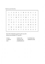 Diseases word search