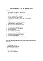 English Worksheet: Gerunds vs Infinitives after expressions