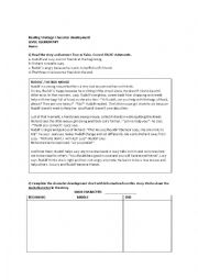 English Worksheet: Reading comprehension and character development
