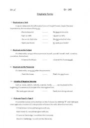 English Worksheet: emphatic form