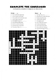 Days Months Crossword