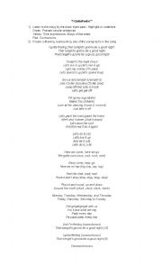 English Worksheet: I gotta feeling song