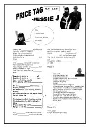 English Worksheet: SONG PRICE TAG JESSIE JAY