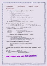 English Worksheet: test2 svt