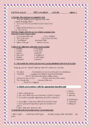 English Worksheet: Review test