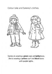 English Worksheet: colours and clothes