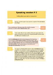 English Worksheet: Speaking session # 3 Job / Occupation