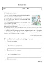 English Worksheet: a factory workers routine