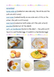 English Worksheet: Different kind of eggs