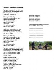 English Worksheet: Adventure of a lifetime by Coldplay