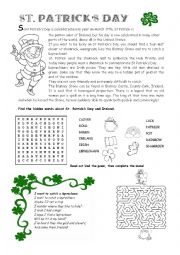 English Worksheet: St. Patricks Day