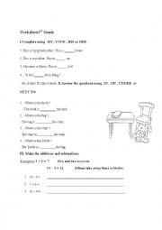 English Worksheet: Worksheet 3rd Grade