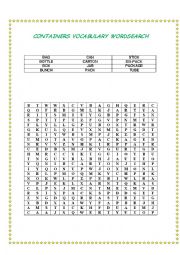 English Worksheet: Containers Vocabulary 