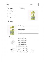 English Worksheet: Greetings and farewells