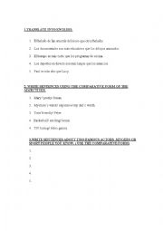 English Worksheet: Comparatives