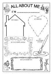 English Worksheet: ALL ABOUT ME - WIZARD OF OZ 