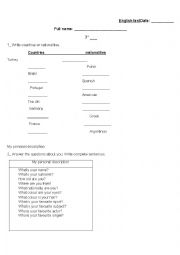English Worksheet: test
