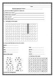 English Worksheet: Review