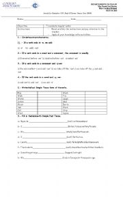 English Worksheet: Regular verbs