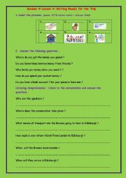 English Worksheet: module 4 lesson 4 Getting ready for the trip