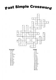 English Worksheet: Past simple Crossword (irregular verbs)