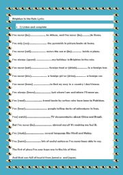English Worksheet: The Present Perfect through song 