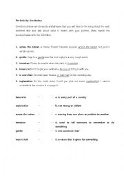 English Worksheet: high beginner vocabulary