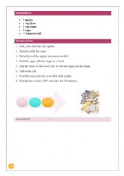 English Worksheet: Recipe