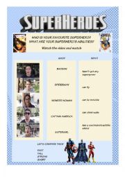 English Worksheet: superheroes 4