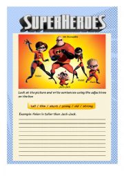 English Worksheet: superheroes 5