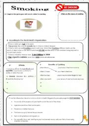 English Worksheet: smoking