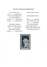 English Worksheet: Fly me to the moon