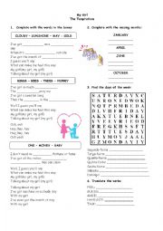 English Worksheet: Song - My Girl by The Temptations