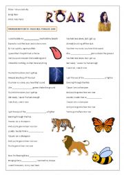 English Worksheet: Song Roar Katy Perry - vocabulary practice