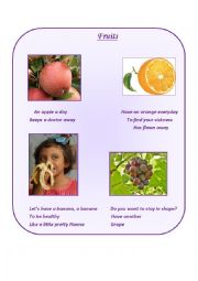 English Worksheet: Fruits  