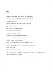 English Worksheet: Vocabulary Quiz