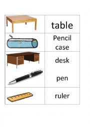 School objects memory game