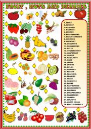 English Worksheet: fruit: matching activity