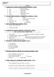 English Worksheet: A Quiz for Intermediate Students