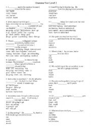 English Worksheet: Intermediate Grammar Test Level 2