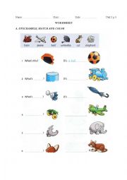 English Worksheet: toys