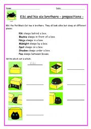 English Worksheet: Place prepositions