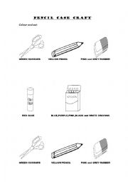 Vocabulary: School Objects. Pencil Case craft